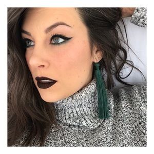 Green Julie Maxwell Silk Tassel Earrings